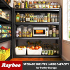 Raybee 40" W Garage Shelving 2000 LBS Storage Shelves 4 Tier Heavy Duty Shelving Adjustable Metal Shelves for Garage,Basement, Warehouse, 40" W x19 D x57 H, 4Pack