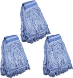 Mop Head Replacement Commercial Heavy Duty String Blue Wet Mop Heads for 3 Typs Commercial Mop Handle(3,Medium)
