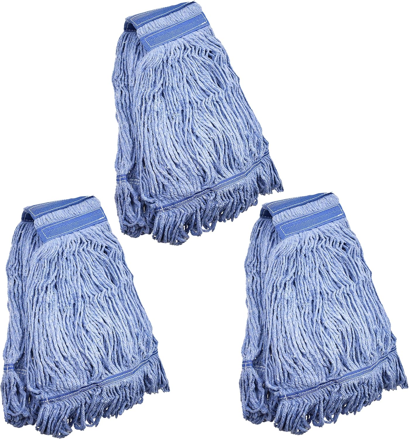 Mop Head Replacement Commercial Heavy Duty String Blue Wet Mop Heads for 3 Typs Commercial Mop Handle(3,Medium)