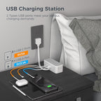 Short Extension Cord 6 inch, TESSAN Flat Plug Power Strip with 4 AC Outlets 3 USB (2 USB C) Ports, Small Charging Station for Cruise Ship Travel, Desk Organizers for Home Office Dorm Room Essentials