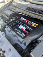 MLTOOLS Tool Drawer Organizer Tray - 10-Compartment Home & Garage Tool Tray - Stackable Workbench Toolbox Organization Holder for Small Parts, Batteries, Supplies - Made in The USA - OT10B Black