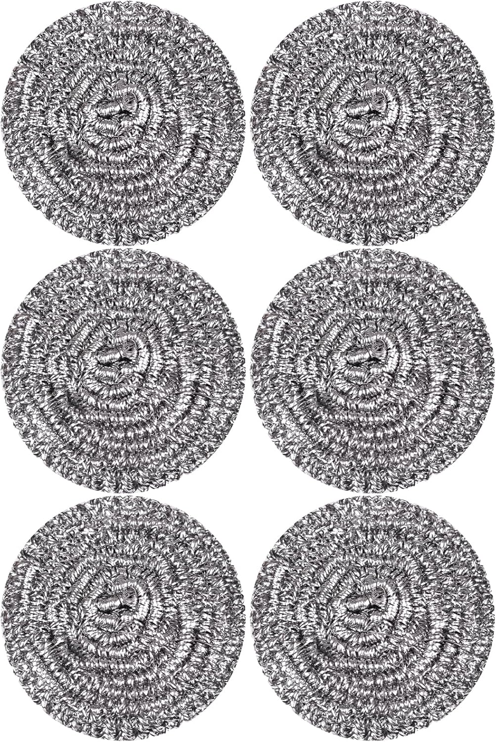 Stainless Steel Scourer Heavy Duty Scrubber Pads Steel Wool Pack of 6,40g