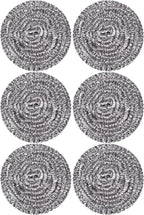 Stainless Steel Scourer Heavy Duty Scrubber Pads Steel Wool Pack of 6,40g