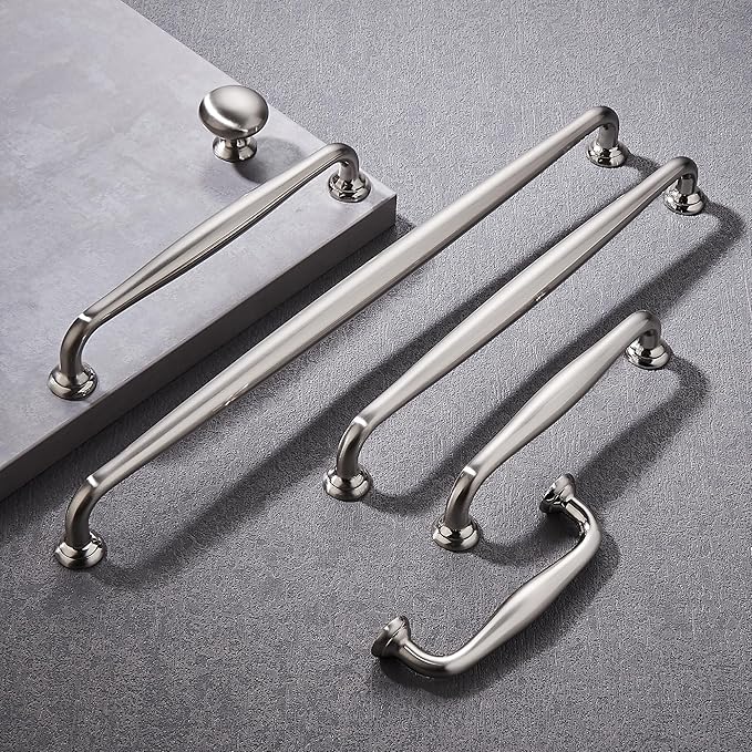 SAILING 10 Pack Cabinet Handles-3.8"/96mm Screw Spacing Brushed Nickel Furniture Hardware Handles for Kitchen Cabinets Bedroom Dresser Wardrobe Cabinet Pulls