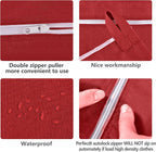 Hanging Laundry Hamper Bag Behind Door Hampers for Laundry Hanging Save Space Zipper Laundry Hamper Door Hanging with 2 PCs Stainless Steel Hooks Suction Hooks for Wall/Bathroom (Red