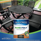 Seal-Once Nano+Poly Penetrating Wood Sealer with Polyurethane - Premium Waterproof Sealant -1 Gallon & Black