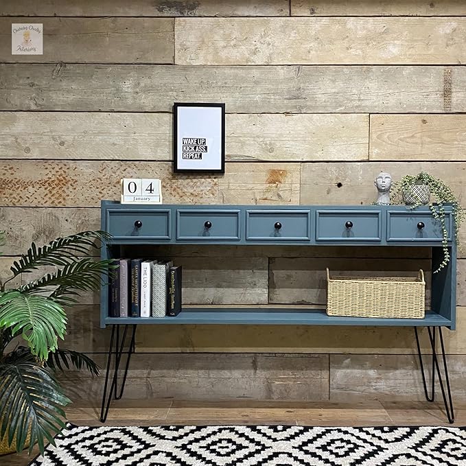 Dixie Belle Paint Company Chalk Finish Furniture Paint - Stormy Seas (4oz) - Matte Blue Gray Chic Chalk Mineral DIY Furniture Paint