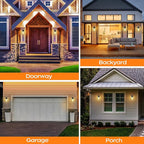 WIHTU 16in Outdoor Light Fixture Wall Mount, LED Exterior Lighting fixtures for Outside, Front Porch Lights, Waterproof Wall Sconce Lantern Lamp, Black Coach Lights for House, Patio, Garage, Doorway