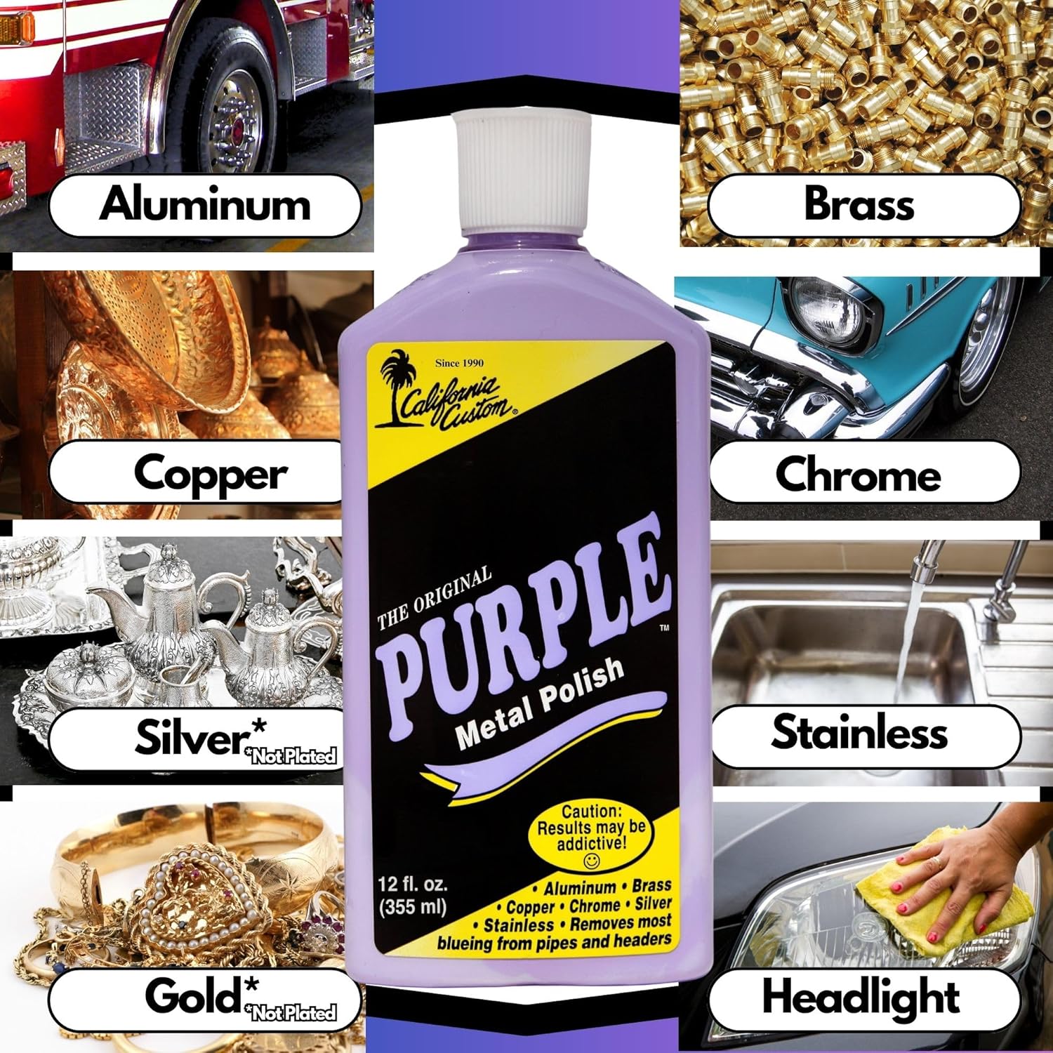 Products – The Original Purple Metal Polish, No Silicone, Body Shop Safe, Great for Aluminum, Brass, Copper, Chrome, Silver, Stainless and Gold, Made in The USA (6)
