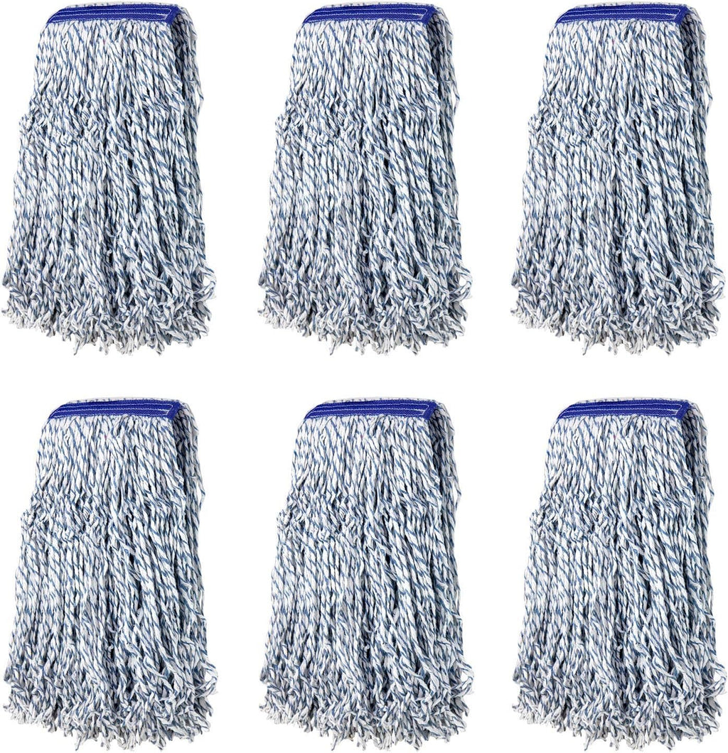 KLEEN HANDLER Cut End Finish Mop | 1.25" Universal Headband Maximum Absorption Finishing Mop, Pack of 6