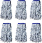 KLEEN HANDLER Cut End Finish Mop | 1.25" Universal Headband Maximum Absorption Finishing Mop, Pack of 6