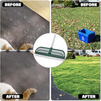 Artificial Turf Rake, 2 in 1 Turf Rake with Adjustable Steel Handle, 30" to 53" Long, 17.9 inch Wide for Artificial Grass and Lawn Leaf Removal, Carpet Rakes, Pet Hair Removal