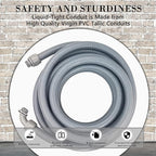 50 Foot Liquid-Tight Conduit Kit - 1/2inch Flexible Non Metallic Liquid Tight Electrical Conduit and 5 Straight and 4 Angle Fittings Included. 1/2" Dia