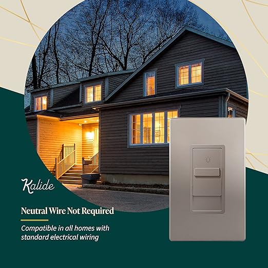 TOPGREENER Digital Dimmer Light Switch for 200W Dimmable LED/CFL Lights, Single Pole Led Slide Dimmer Switch, Neutral Wire Not Required, UL Listed, TGDS1-NK, Nickel,1 Pack