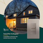 TOPGREENER Digital Dimmer Light Switch for 200W Dimmable LED/CFL Lights, Single Pole Led Slide Dimmer Switch, Neutral Wire Not Required, UL Listed, TGDS1-NK, Nickel,1 Pack