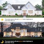 PARTPHONER Modern Outdoor Light Fixtures Dusk to Dawn Outdoor Lighting 2 Pack, 15" Exterior Wall Sconce Waterproof Outside Porch Light for House with Water Glass Black Brushed Gold