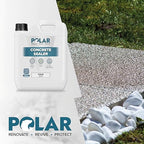 Polar Dust Proof Concrete Sealer Clear - 1.32 Gallon - Satin Finish - Concrete Sealer Outdoor & Indoor - Ideal Waterproofing for Stone & Concrete Garages, Kitchens, Factory & Warehouse Floors & Walls