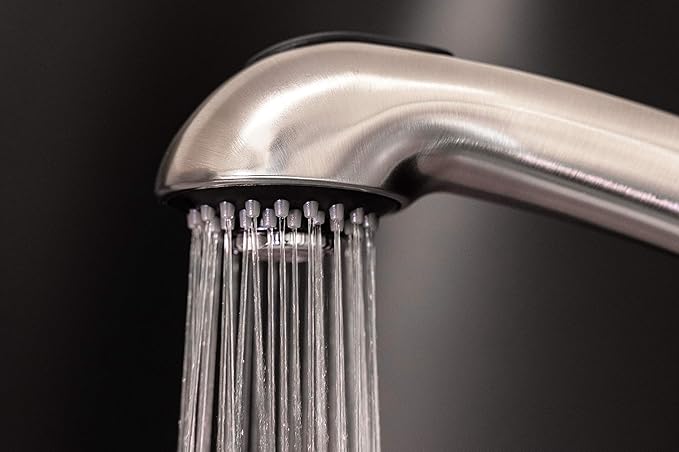 Dura Faucet DF-NMK852-WT RV Pull-Out Swivel Single Handle Kitchen Sink Faucet - One-Hole (White)