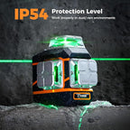 CIGMAN Laser Level CM-801 Laser Level Self Leveling 3x360°3D Green Cross Line for Decoration and Picture Hanging with Two Rechargeable Batteries, Remote Controller and Magnetic L-Shaped Bracket