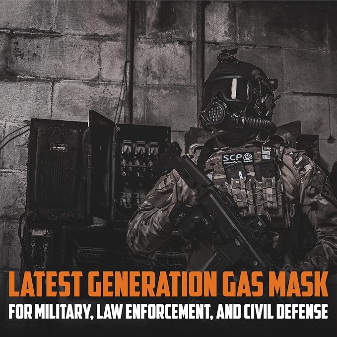 MIRA SAFETY CM-8M Full-Face CBRN Gas Mask W/Canteen - Reusable Survival Nuclear Chemical Respirator for Prepper Gear and Supplies - Best Particulate Protection for Disaster, Tactical, & General Use