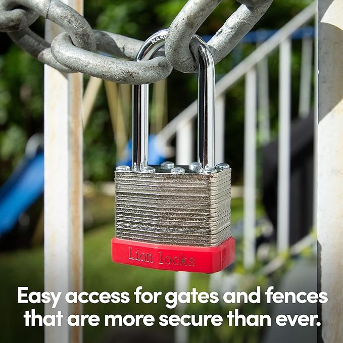 Lion Locks 48 Keyed Alike Padlocks with 2" Long Shackle, 96 Keys - Padlocks for Outdoor Use, Locks with Keys, Hardened Steel Case, Pick Resistant Brass Pin Cylinder for Hasp Latch, Locker, Gate