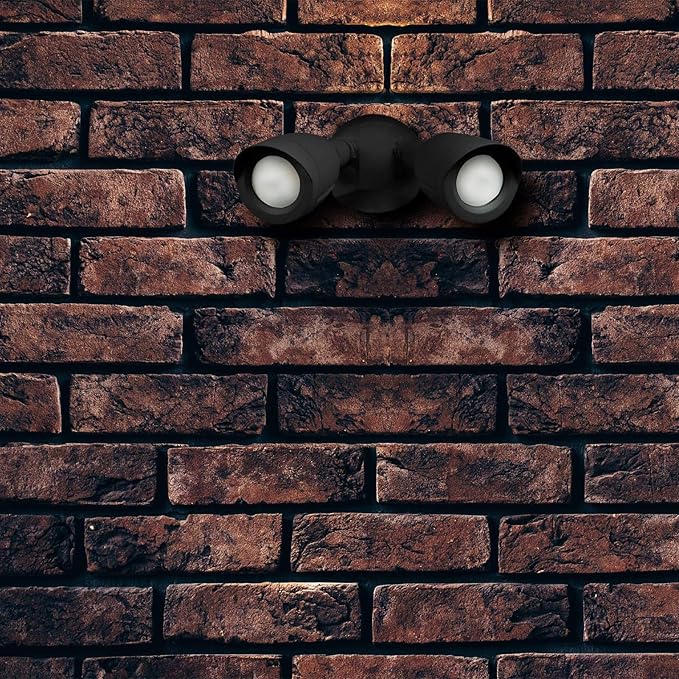 Ciata Flood Lights Outdoor, 20-Watt LED Bullet Head Security Flood Lights, Dual Head, RoHS and FCC Complaint, IP65 Rated, 1900 Lumens, 2KV Surge Protection, Die-Cast Aluminum in Black Finish – 4000K