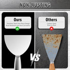 Fishark Putty Knife, 6 Inch One Piece Stainless Steel Scraper, Spackle Knife, Putty Knife Scraper, Wallpaper Scraper Paint Scraper Tool for Drywall Repair, Removing Wallpaper, Mud, Applying Plaster