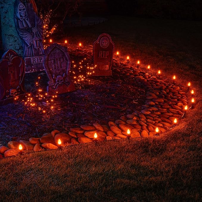 Wintergreen Lighting 25 Pack OptiCore C7 LED Christmas Light Bulbs - Replacement LED Christmas Lights Heavy Duty Premium Outdoor Christmas Lights, E12 Base (Amber/Orange Faceted)