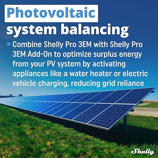 Shelly Pro 3EM Switch Add-On | Add-On Pro 3EM Dry Contacts DIN Rail Mounting | Home Automation | iOS Android app | No Hub Required | Solar Panels | Wind Turbines