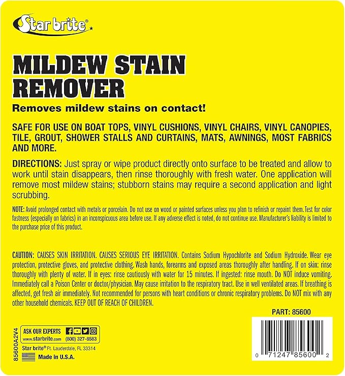 STAR BRITE Mold & Mildew Stain Remover + Cleaner – Removes Stains on Contact - 1 GAL (085600N)