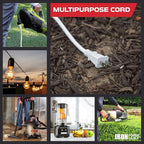 Iron Forge Cable 2 Prong Outdoor Extension Cord 6 ft, 16/2 SJTW 6 Foot White Extension Cord, Weatherproof - Great for Outdoor Lights, Deck, Patio