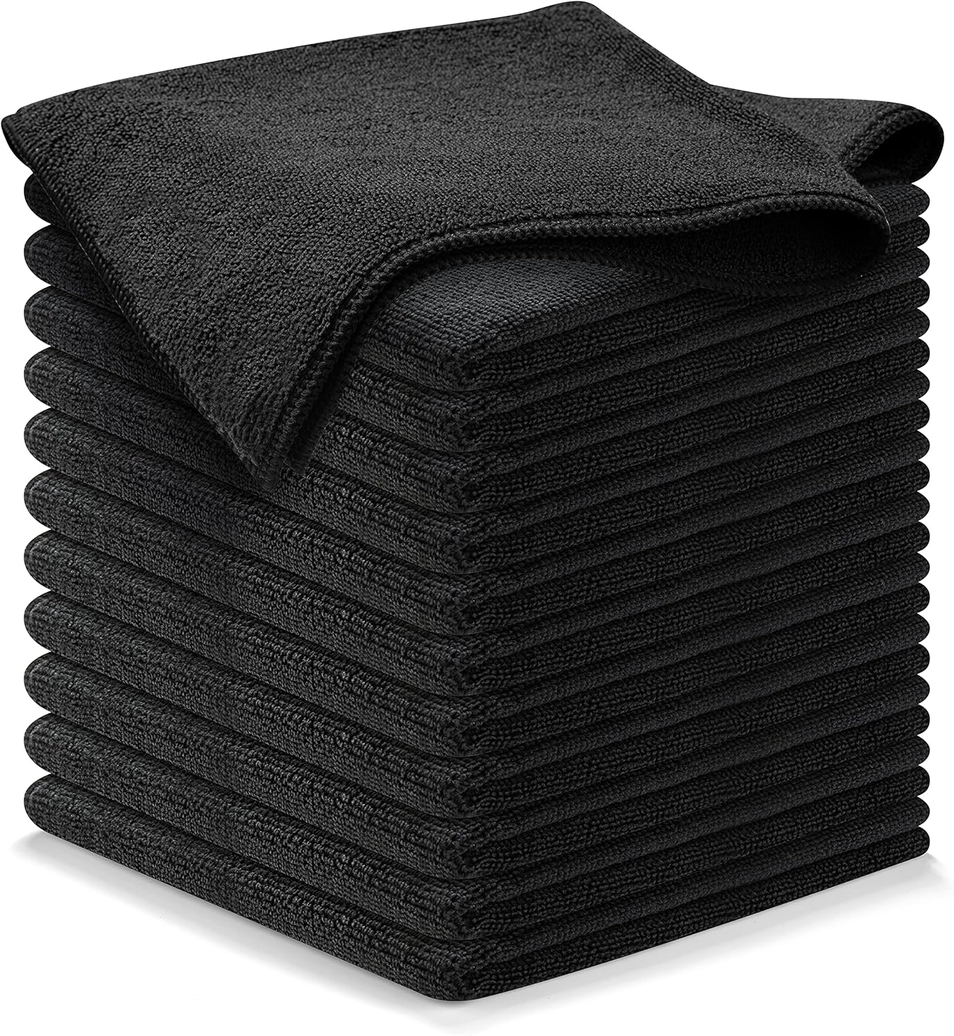 USANOOKS Microfiber Cleaning Cloth - 12Pcs 12.5x12.5 inch High Performance - 1200 Washes, Ultra Absorbent Microfiber Towels for Cars Undercarriage, Rims and Engine Bay Cleaning -Microfiber Cloth