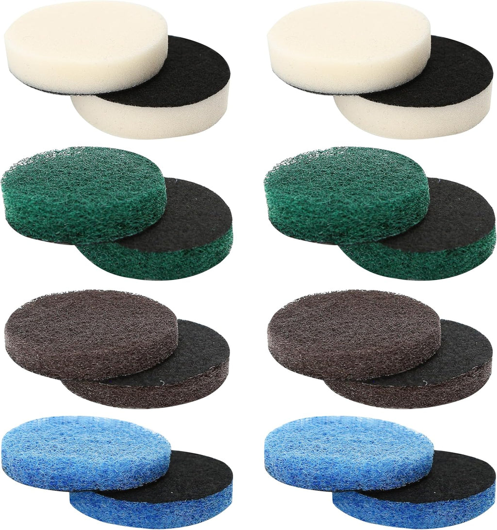 16pcs Power Scrubber Pad Set Compatible with Dremel Versa PC10 Ruby Horsepower Includes 4 Foam, 4 Kitchen, 4 Performance, 4 Microfibre Pads Electric Cleaning Tool Replacement Scouring Pads Accessories