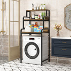 3-Tier Bathroom Room Shelf Washing Machine Storage Utility Rack Over The Toilet Washer Dryer Storage Bathroom Organizer Rack Space Saving Shelving Units Clothes Dryers Shelf