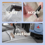 BISSELL Little Green Mini Cordless Portable Carpet and Upholstery Deep Cleaner, Car/Auto Detailer, with HydroRinse Self-Cleaning Tool and 4" Tough Stain Tool, Limited Edition Color Lake, 4015L