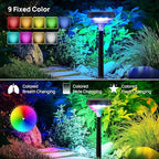 Linkind Solar Pathway Lights 8 Pack, Color Changing Christmas Decorations Outdoor Waterproof, Multicolor Warm Cool White Solar Christmas Lights for Walkway Yard Garden Landscape