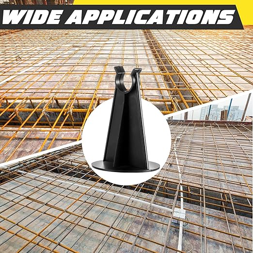 200 Pieces 2-1/4 Inch Length x 1.97 Diameter for Plastic Rebar Chair #3 to #5 Black Heavy Construction Concrete Tool