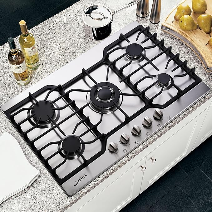 30-inch 5-Burner Built-in Gas Cooktop with Stainless Steel & Cast Iron Grates - LW5S01A (LPG/NG Convertible)