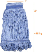 Mop Head Replacement Commercial Heavy Duty String Blue Wet Mop Heads for 3 Typs Commercial Mop Handle(3,Medium)