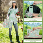 WNJ Gardening Tool Set, 10 PCS Heavy Duty Floral Pattern Garden Tools Set Kit, Complete Gardening Tool Bag Set, with Non-Slip Rubber Handle, Best Gifts for Women