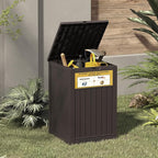 Package Delivery Box for Porch with Sign,48 Gallon Outdoor Storage with Lockable Secure, Large Double Wall Resin Outdoor Package Delivery and Waterproof