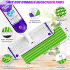 Reusable Pads Compatible with Swiffer PowerMop - SEVENMAX 15" Microfiber Power Mop Refills Pads Spray Mop Replacement Heads Cloths Washable Dry Wet Mopping for Wood Floor Cleaning x8