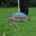 Thatch Rake & Leaves Rake 66-Inch Adjustable S/S Handle Heavy-Duty Design for Garden Lawns and Farms Ideal for Cleaning Up Dead Grass Fallen Leaves and Animal Bedding Dethatcher rake