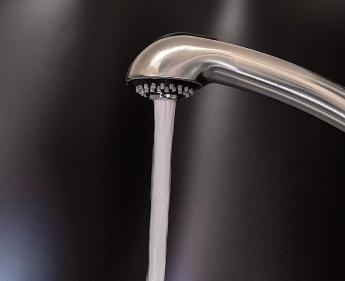 Dura Faucet DF-NMK852-SN RV Pull-Out Swivel Single Handle Kitchen Sink Faucet - One-Hole (Brushed Satin Nickel)