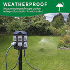 TiFFCOFiO Outdoor Power Strip Timer, Dusk to Dawn Light Sensor Countdown, 6 Feet Extension Cord Waterproof, 6 Grounded Outlets for Halloween and Christmas Decorations, ETL Listed (6 FT)