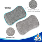 MR.SIGA Dual-Sided Scrub Sponges, Long lasting, Reusable Dishwashing Sponges for Kitchen, 6 Pack