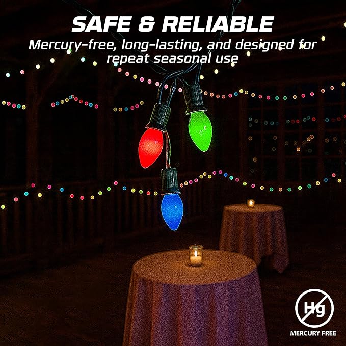 OHLECTRIC Night Light Bulbs (24-Pack – Green), 7 Watt Mini Bulbs – E12 Candelabra Base, Non-Dimmable, 120 Volts – C7 Night Light Lamp Replacement Bulb for Salt Lamps, Window Candles, Holiday Decor