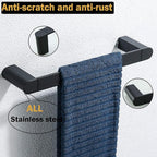 RANDOM 12 inch Matte Black Towel Bar Bathroom Hardware Accessories Modern Hand Towel Holder for Bathroom Kitchen SUS 304 Stainless Steel Towel Rack Contemporary Style Wall-Mounted.96026-2-12MB