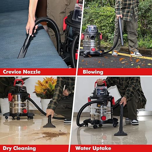 Shop-Vac 20V Wet/Dry Cordless Vacuum, 5 Gallon, 4.7 Peak HP, 10kPa Strong Suction & Blower, Portable Shop Vacuum, 4.0A Battery Powered Shop Vac for Car, Home and Garage