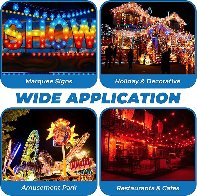 OHLECTRIC 10 Pack - S11 Ceramic Red Night Light Bulbs | Dimmable | 7.5W Incandescent Light Bulb with E26 Medium Base | 40 Lumens Brightness | 2700K Warm White Light for Home Illumination